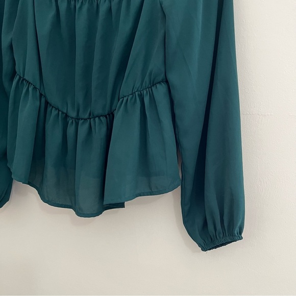 SHEIN Off Shoulder Peplum Crop Blouse L - Picture 3 of 10